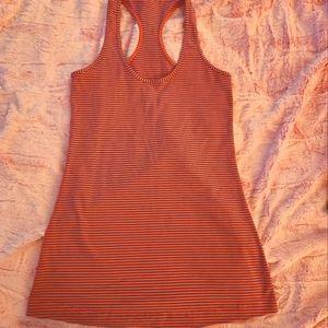 Lululemon pink and blue Stripe Racer Back Tank Top